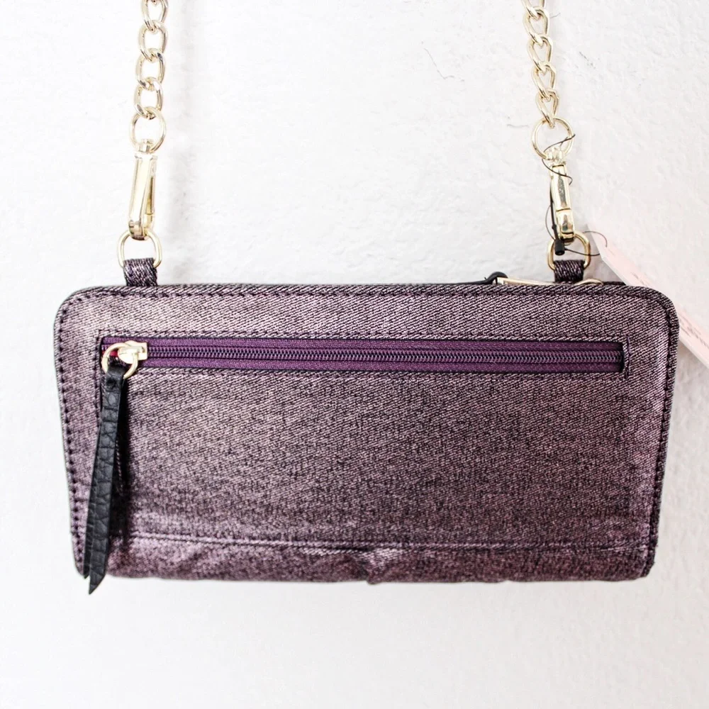 Juicy Couture Metallic Denim Crossbody Wallet